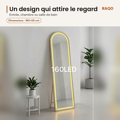 Miroir sur pied LED 160 – lot de 2 - RAQO