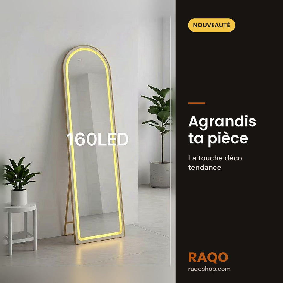 Miroir sur pied LED 160 – lot de 2 - RAQO