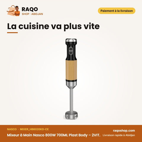 Mixeur à Main Nasco 800W 700ML Plast Body – 2VIT. – Kit D'accessoir 8P | MIXER_HB6020KD-CE - RAQO