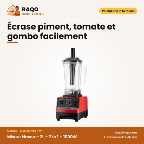 Mixeur Nasco – 2L – 2 In 1 – 1000W | NAS-BL1351-TMT - RAQO