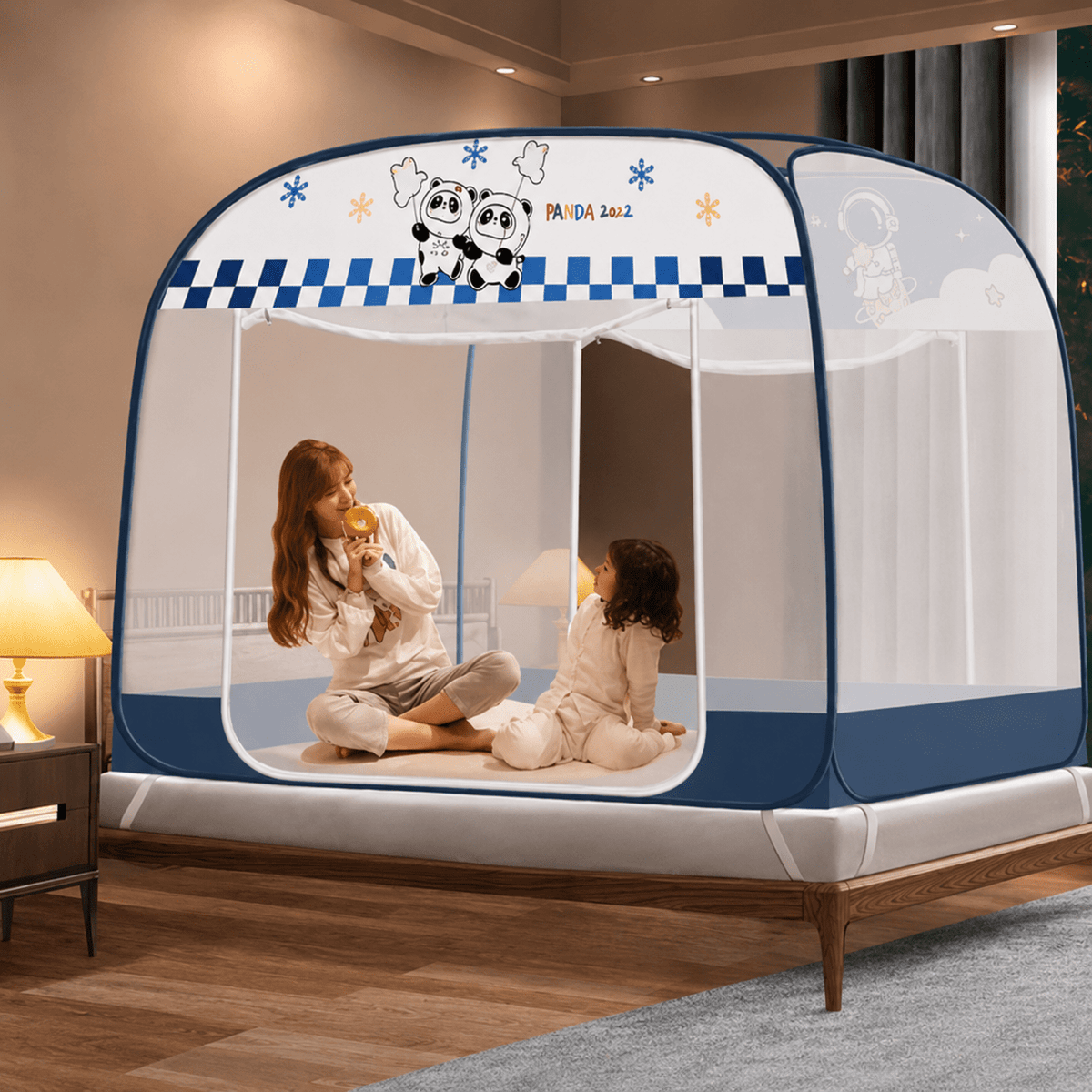 Moustiquaire de Lit Pliable Protection 360° et Installation Rapide compatible avec 2 places et 3 places. - RAQO