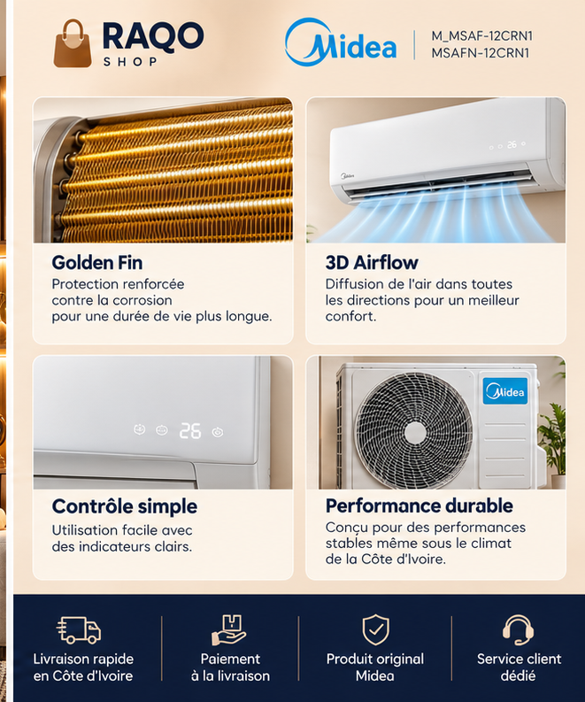 Split Midea M_MSAF-12CRN1 - RAQO Shop