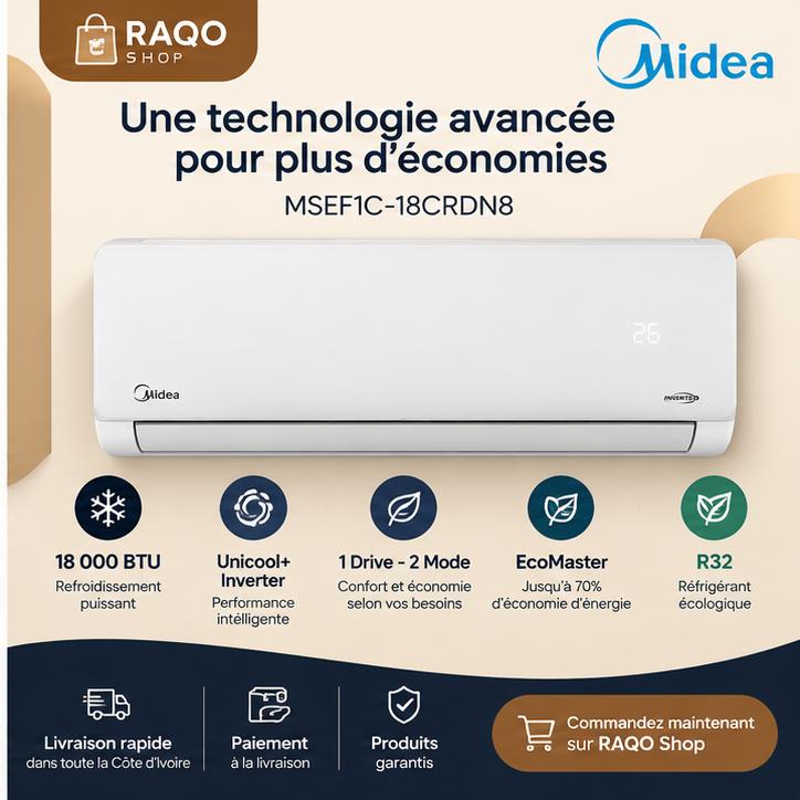 Climatiseur Midea MSEF1C-18CRDN8 - RAQO Shop