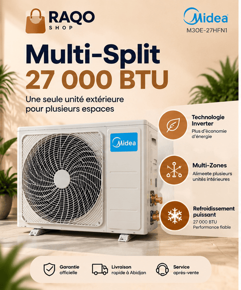 Multi Split 27.000 BTU Midea – Inverter – 1 Drive 3 Model – Unité Extérieure | M3OE-27HFN1 - RAQO