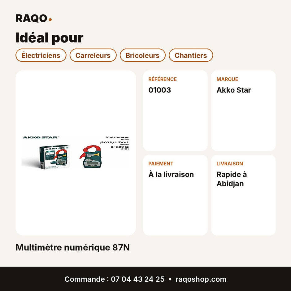 Multimètre numérique 87N | Akko Star - RAQO