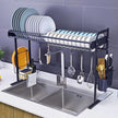 Égouttoir à vaisselle extensible 65–80 cm en acier inoxydable