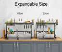 Égouttoir à vaisselle extensible 65–80 cm en acier inoxydable