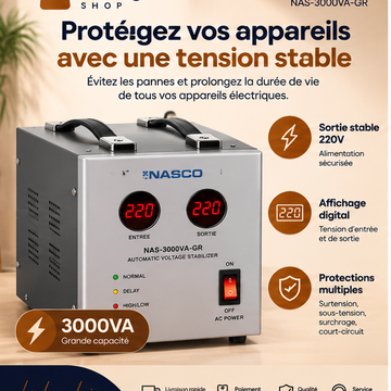 Stabilisateur Nasco NAS-3000VA-GR - RAQO Shop