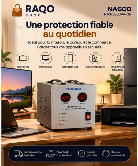 Stabilisateur Nasco NAS-3000VA-GR - RAQO Shop