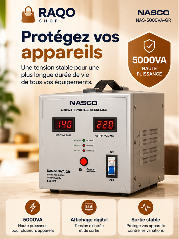 Stabilisateur Nasco NAS-5000VA-GR - RAQO Shop