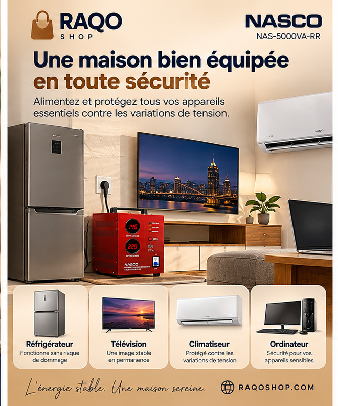 Stabilisateur Nasco NAS-5000VA-RR - RAQO Shop