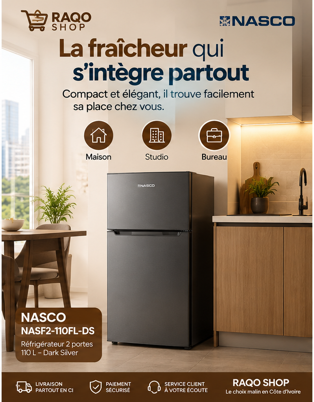 Réfrigérateur Nasco NASF2-110FL-DS - RAQO Shop