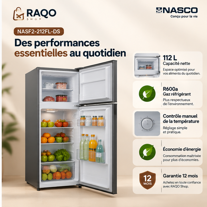 Réfrigérateur Nasco NASF2-212FL-DS - RAQO Shop