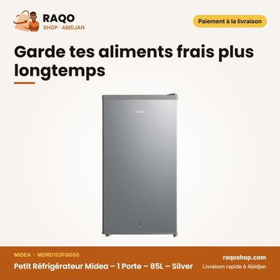 Petit Réfrigérateur Midea – 1 Porte – 85L – Silver | MDRD133FGG50