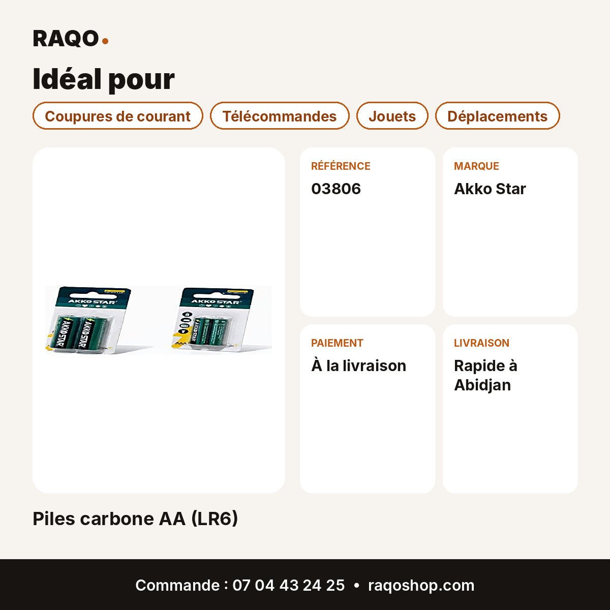 Piles carbone AA (LR6) | Akko Star - RAQO