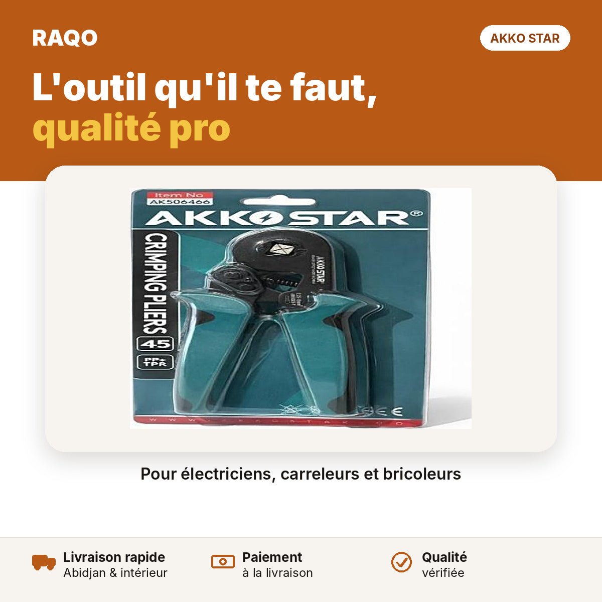 Pince à sertir pour embouts de câble | Akko Star - RAQO