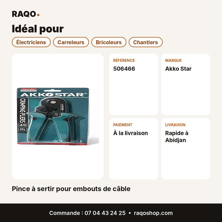 Pince à sertir pour embouts de câble | Akko Star - RAQO