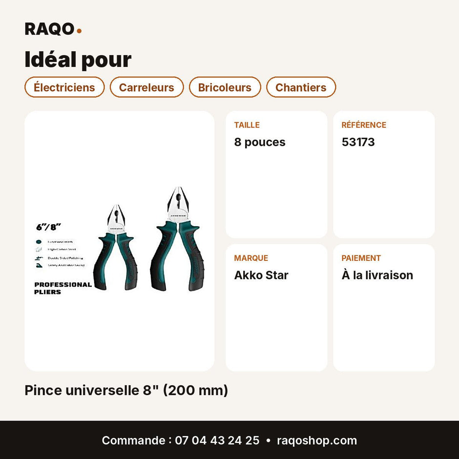 Pince universelle 8" (200 mm) | Akko Star - RAQO