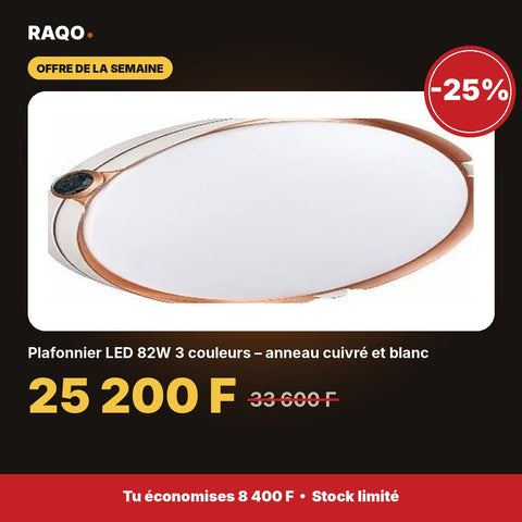 Plafonnier LED 82W 3 couleurs – anneau cuivré et blanc | Akko Star - RAQO