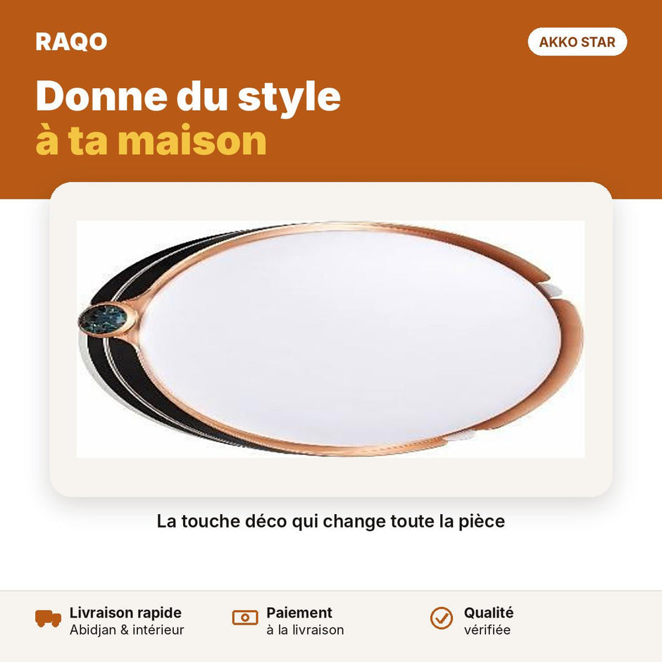 Plafonnier LED 82W 3 couleurs – anneau noir et cuivré | Akko Star - RAQO