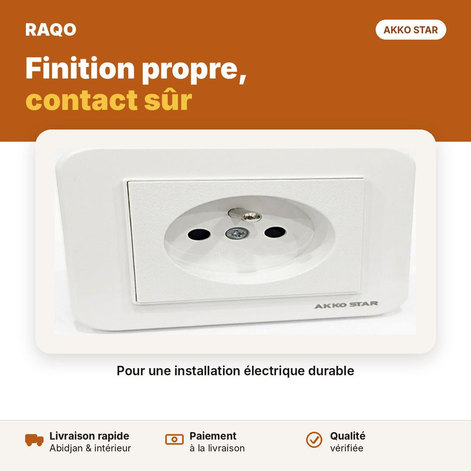 Prise de courant 2P+T encastrable | Akko Star - RAQO