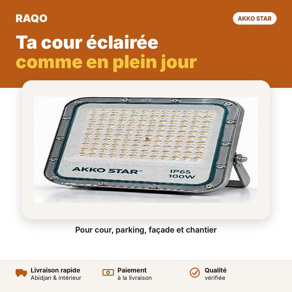 Projecteur LED 100W 3 couleurs 2700K–6500K | Akko Star - RAQO