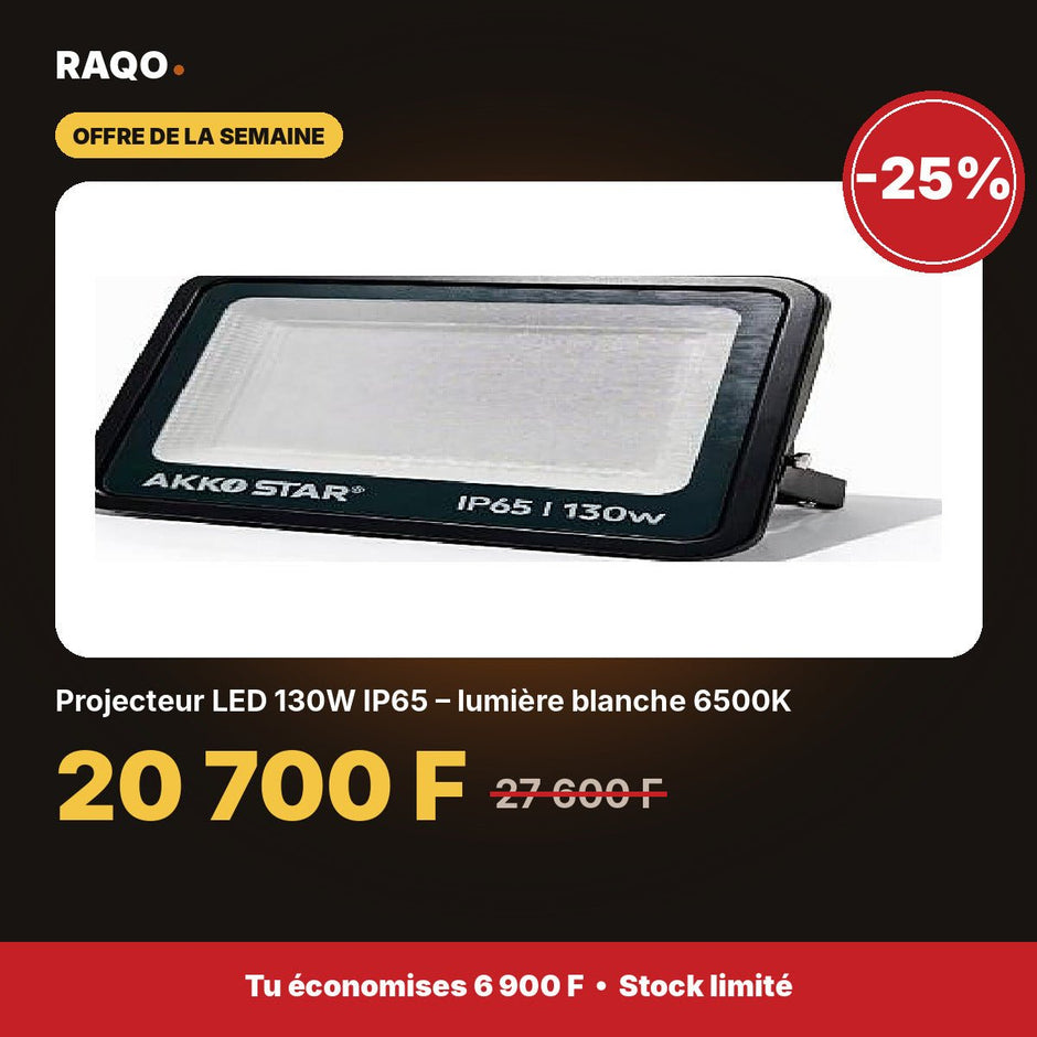 Projecteur LED 130W IP65 – lumière blanche 6500K | Akko Star - RAQO