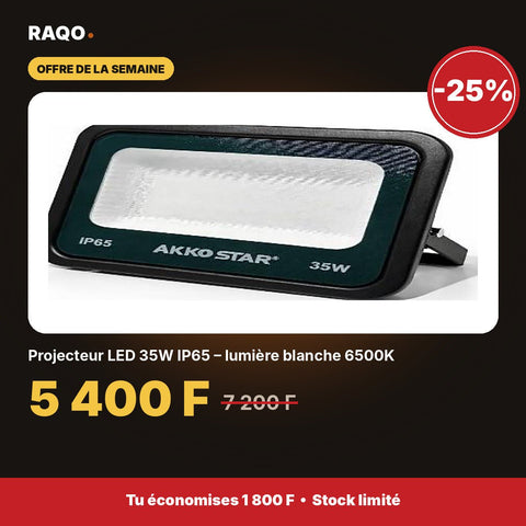 Projecteur LED 35W IP65 – lumière blanche 6500K | Akko Star - RAQO