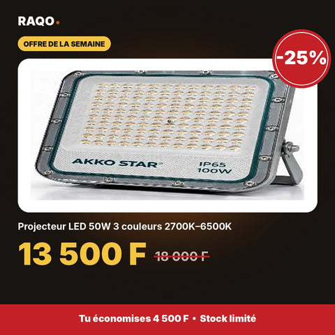 Projecteur LED 50W 3 couleurs 2700K–6500K | Akko Star - RAQO