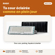 Projecteur solaire LED 20W avec panneau et télécommande – 6500K | Akko Star - RAQO