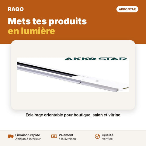 Rail pour spots 1 m blanc | Akko Star - RAQO