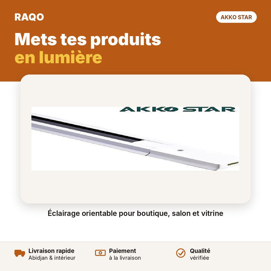 Rail pour spots 1 m blanc | Akko Star - RAQO
