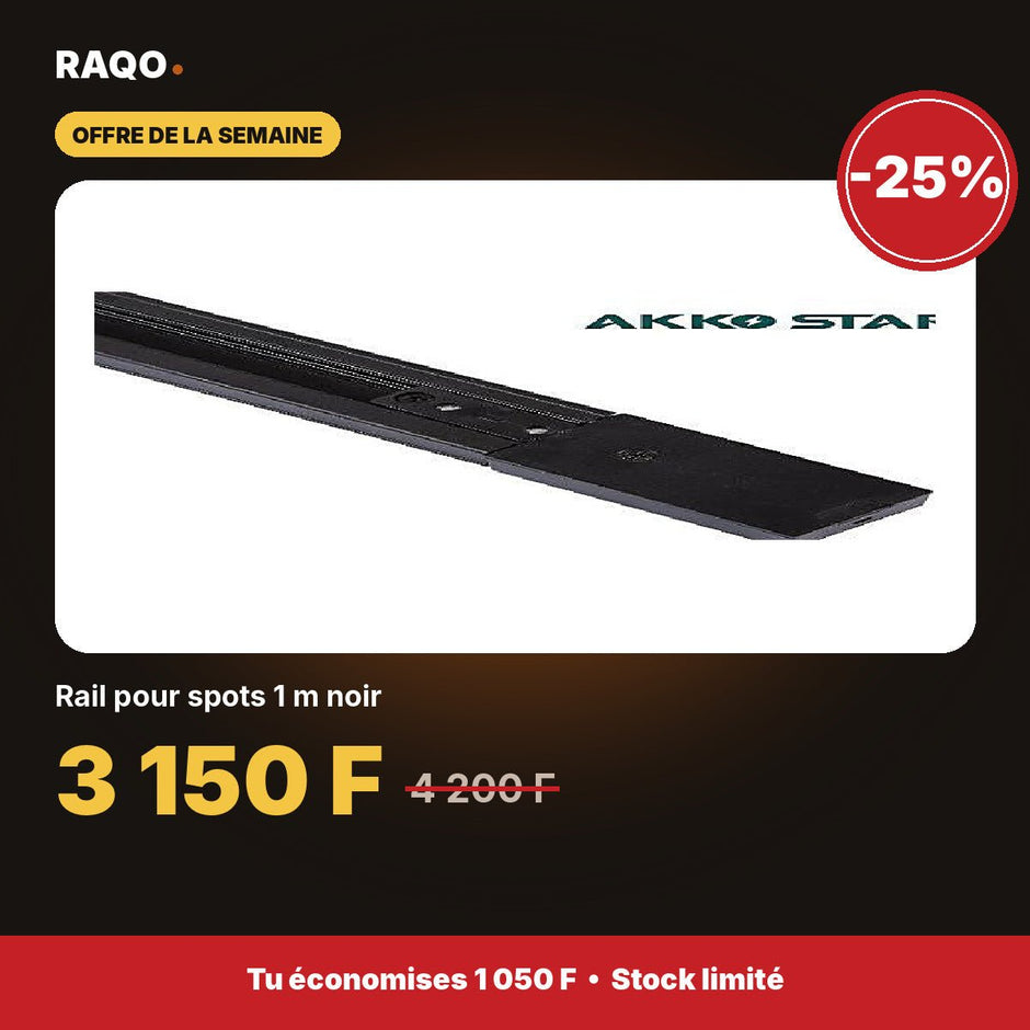 Rail pour spots 1 m noir | Akko Star - RAQO