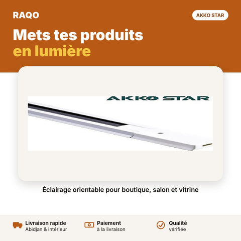 Rail pour spots 1,5 m blanc | Akko Star - RAQO