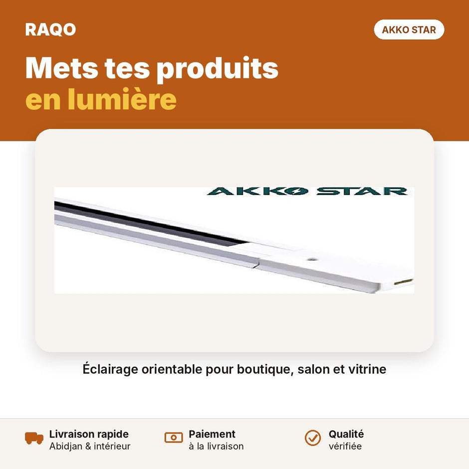 Rail pour spots 1,5 m blanc | Akko Star - RAQO