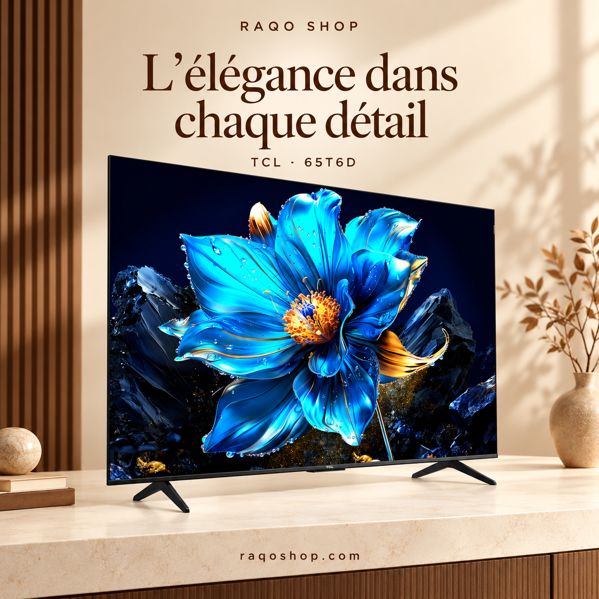 RAQO SHOP — TCL 65T6D — L’élégance dans chaque détail