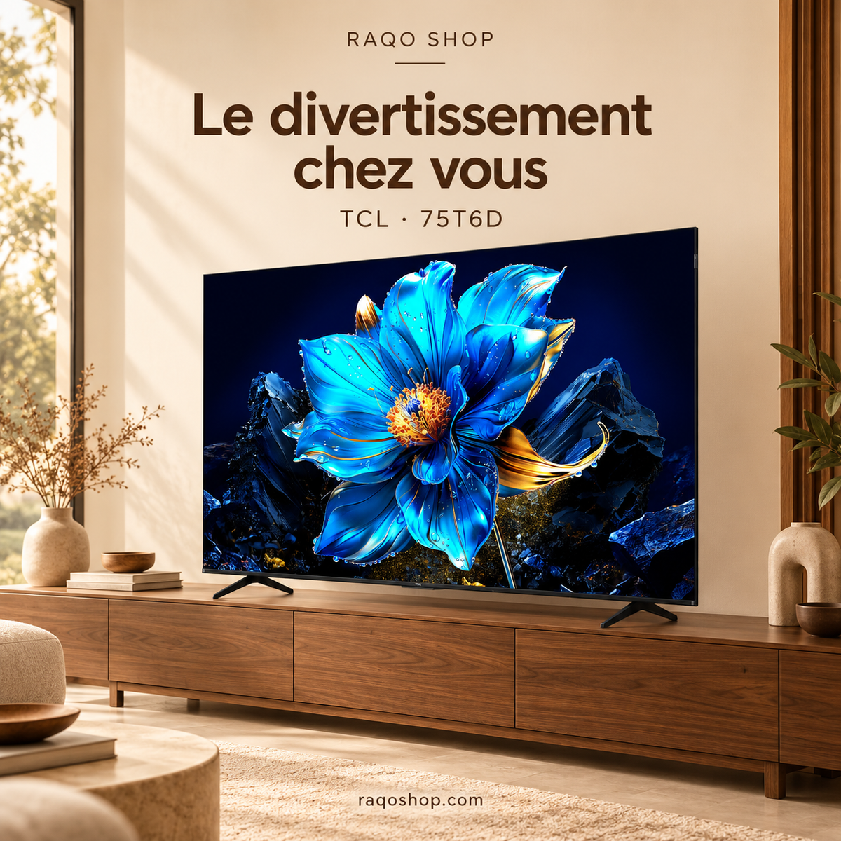 RAQO SHOP — TCL 75T6D — Le divertissement chez vous