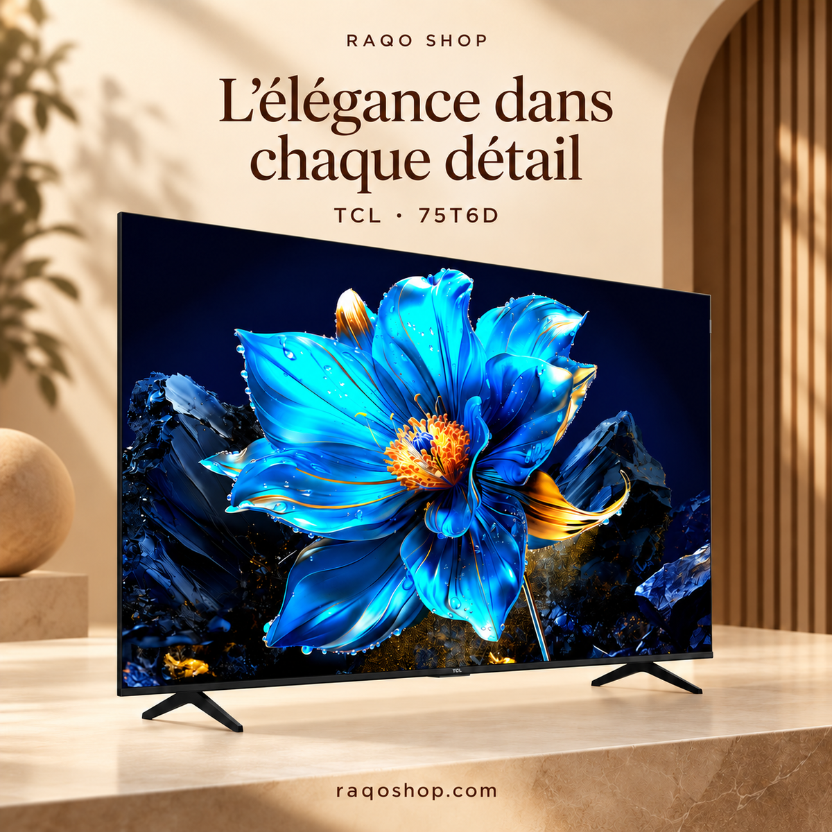 RAQO SHOP — TCL 75T6D — L’élégance dans chaque détail