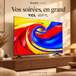 RAQO SHOP — TCL 85P7L — Vos soirées, en grand — vue de trois quarts gauche