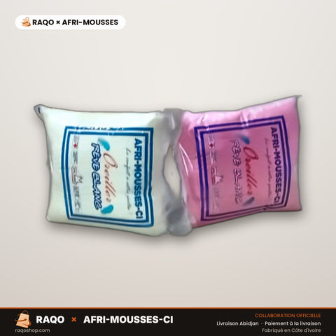 Balle d'Oreillers Rêve Blanc (Lot Gros) – RAQO × Afri-Mousses – vue principale – RAQO Abidjan