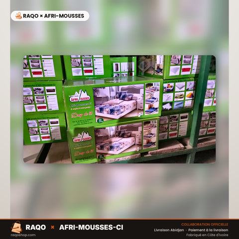 Carton de Draps de Lit (Lot Gros) – RAQO × Afri-Mousses – vue principale – RAQO Abidjan