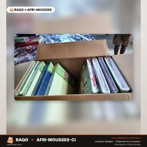 Drap de Lit – RAQO × Afri-Mousses – autre angle – RAQO Abidjan