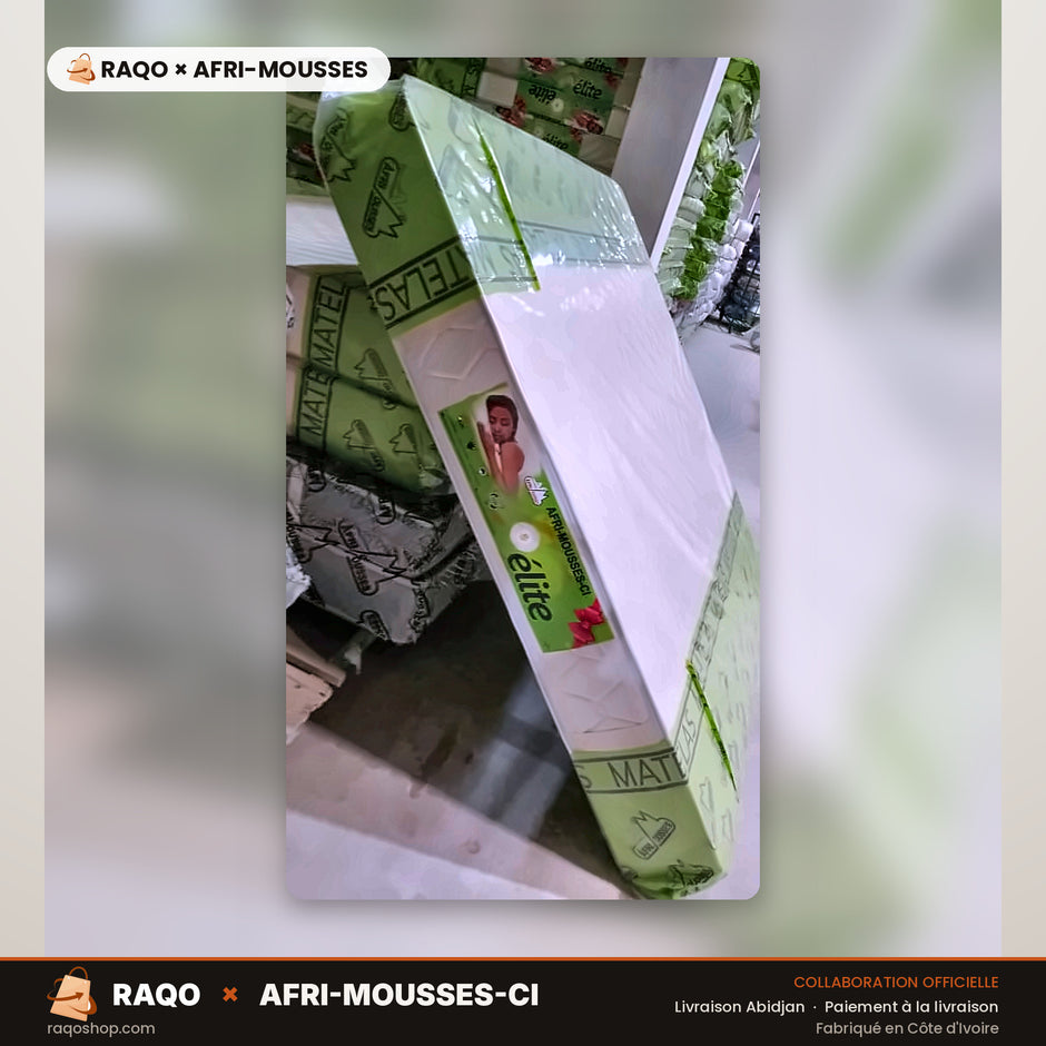 Matelas Élite 3 Places 200 × 180 cm 20 cm – RAQO × Afri-Mousses – Abidjan