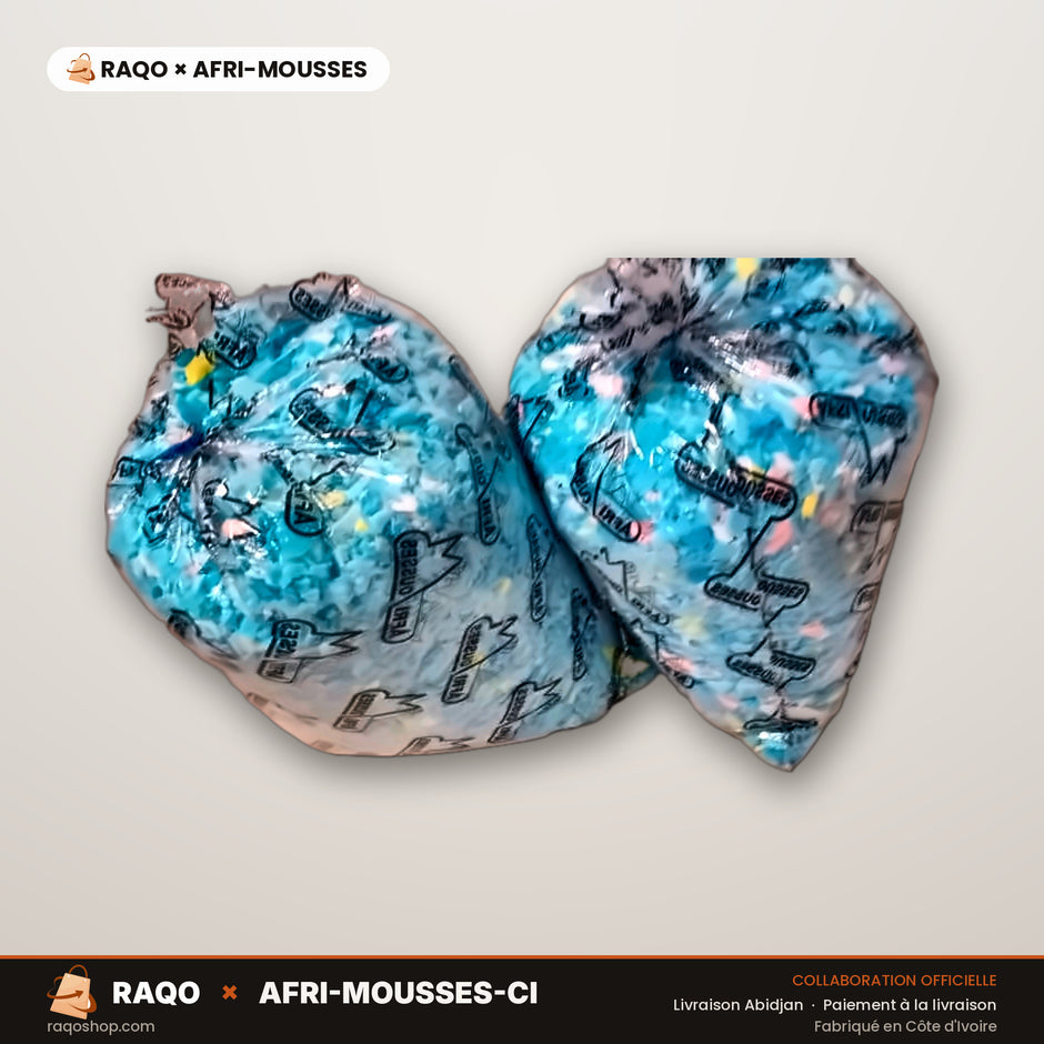 Flocon de Mousse (Rembourrage) – RAQO × Afri-Mousses – vue principale – RAQO Abidjan