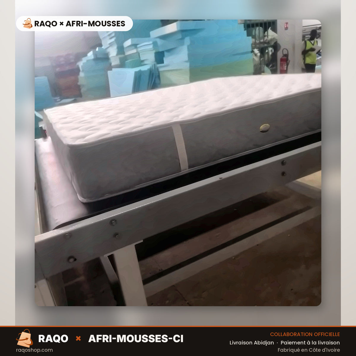 Matelas Super Confort King Size 200 × 200 cm 20 cm – RAQO × Afri-Mousses – Abidjan