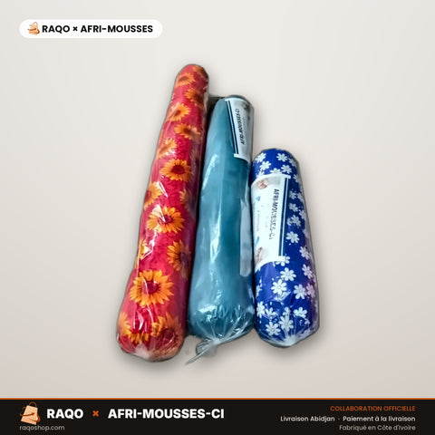 Traversin – RAQO × Afri-Mousses – vue principale – RAQO Abidjan