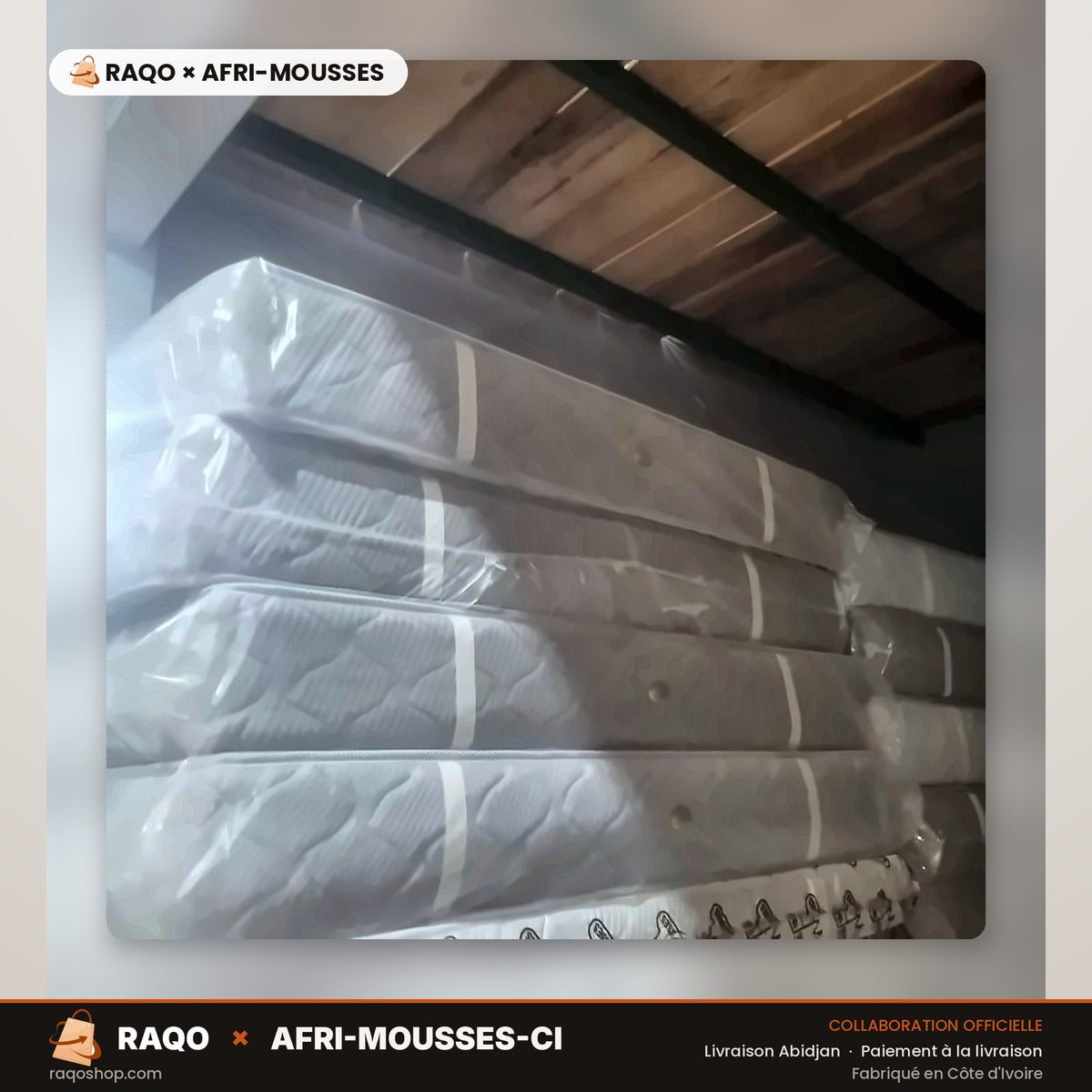 Matelas Vision 2 Places 190 × 140 cm 25 cm – RAQO × Afri-Mousses – Abidjan