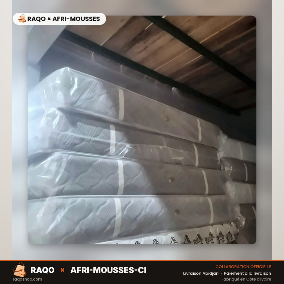 Matelas Vision 2 Places 190 × 140 cm 25 cm – RAQO × Afri-Mousses – Abidjan