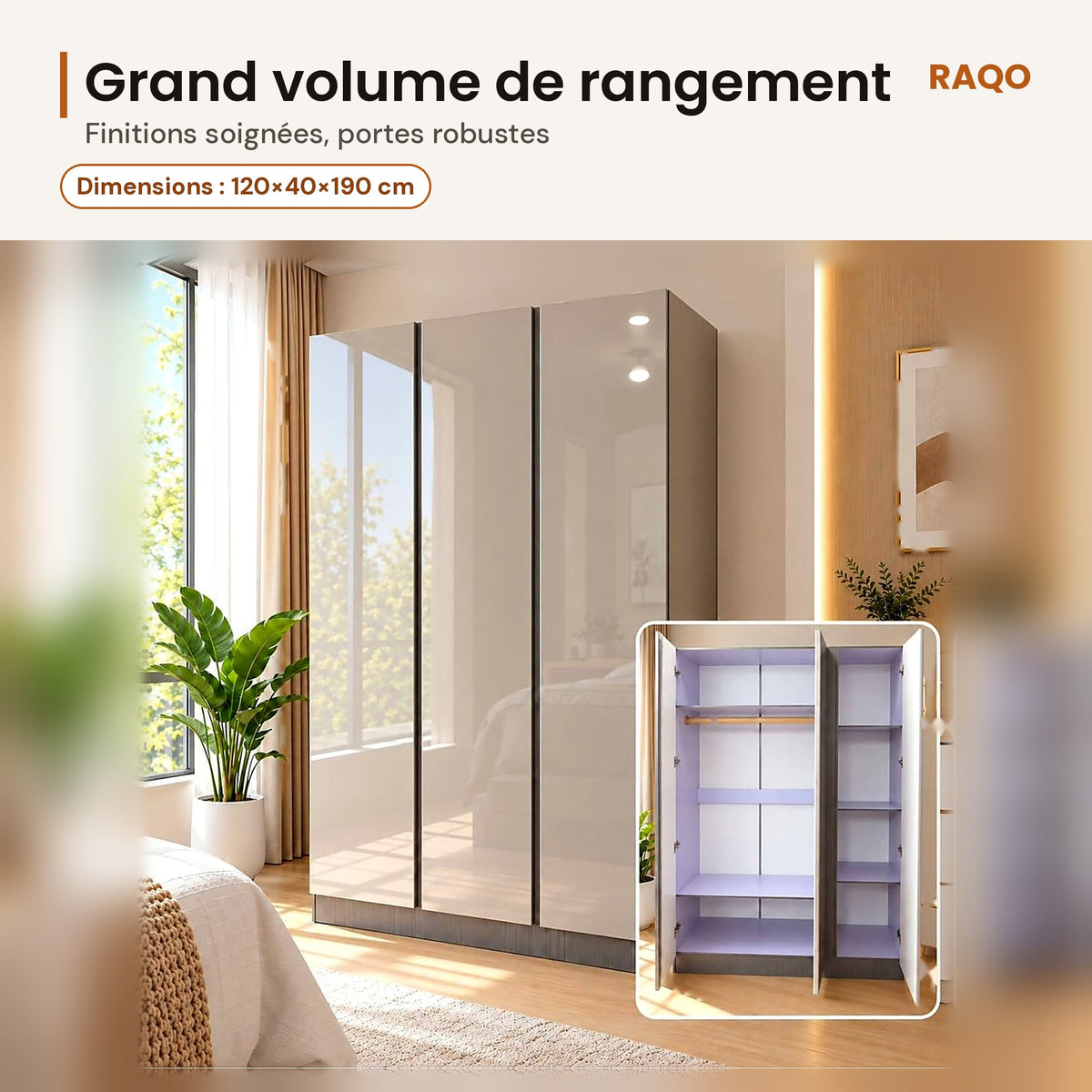 Armoire 9553 – détail et finitions – RAQO Abidjan