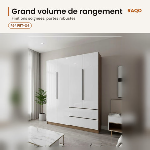 Armoire PET-04 – détail et finitions – RAQO Abidjan